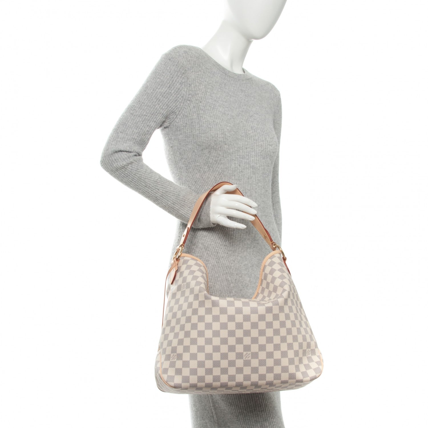 Louis Vuitton Damier Azur Delightful MM Rose Ballerine 2 of 7