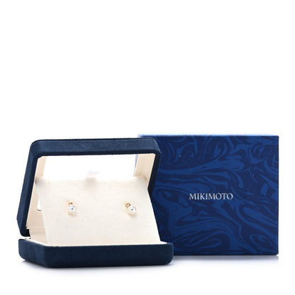 Mikimoto 18K Yellow Gold Akoya Cultured Pearl 5.5-6mm Drop Earrings 5 of 5