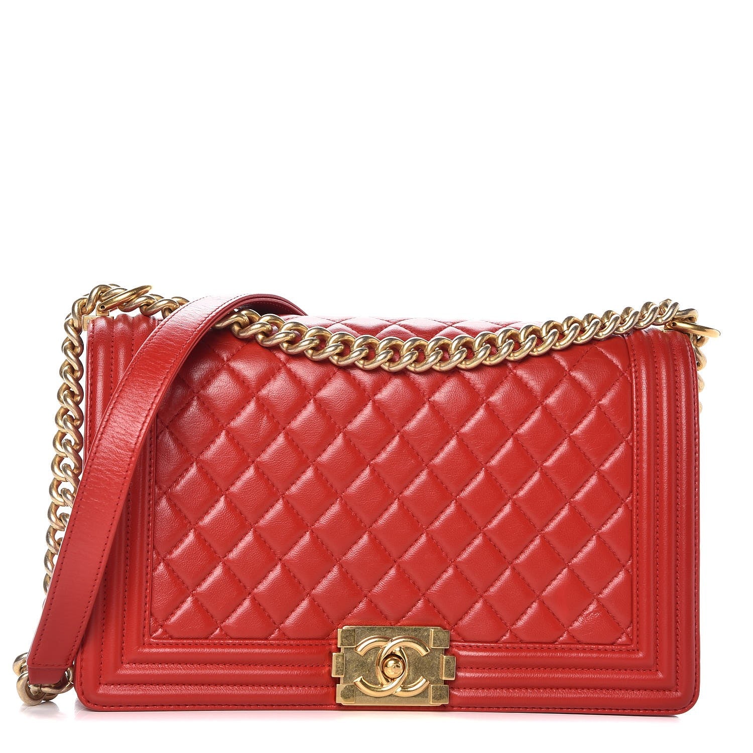 Chanel Calfskin Quilted New Medium Boy Flap Red 1 of 20