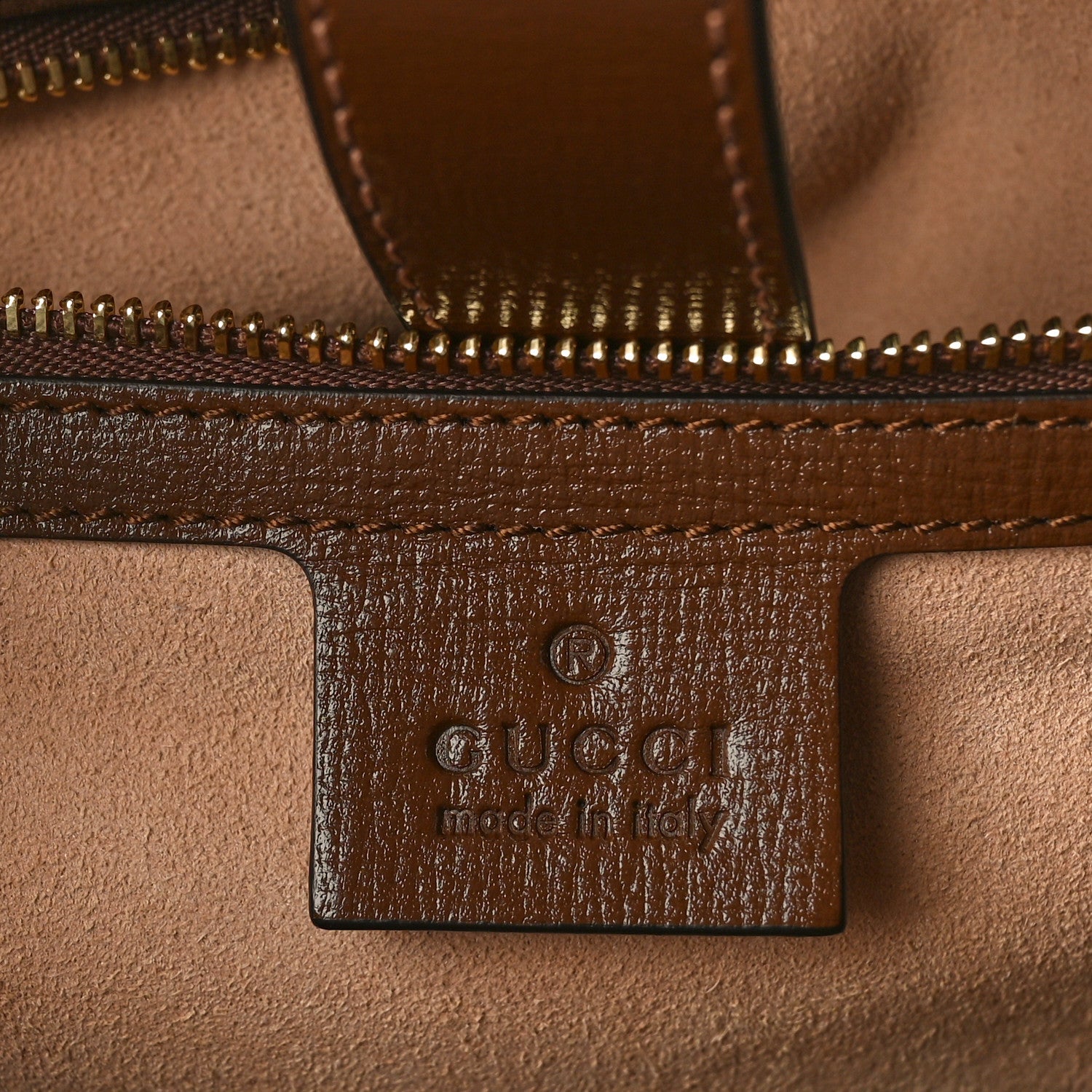 Gucci GG Supreme Monogram Azalea Calfskin Web Medium Jackie 1961 Tote Beige Ebony Brown Sugar 6 of 9
