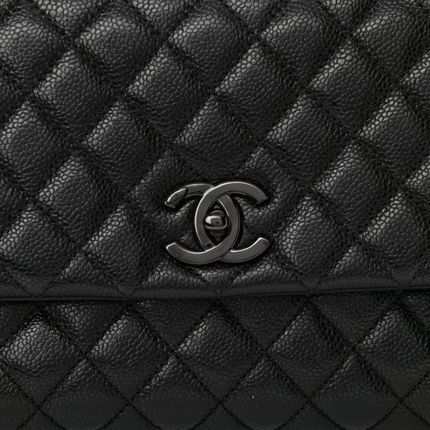 Caviar Quilted Small Coco Handle Flap So Black