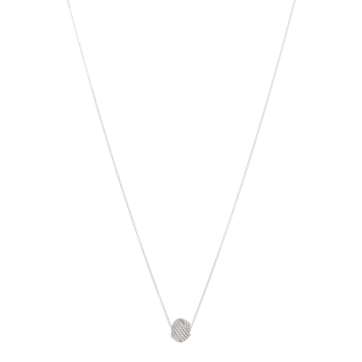 Tiffany Sterling Silver Twist Knot Pendant Necklace 1 of 3