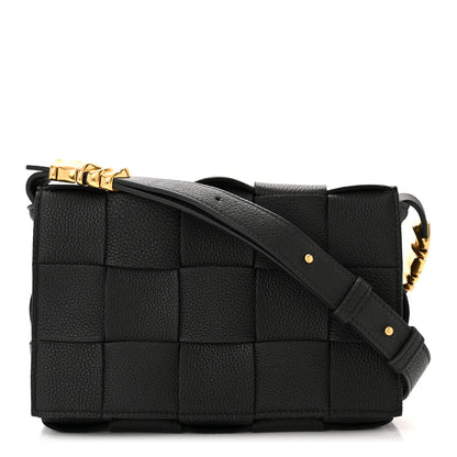 Bottega Veneta Grained Calfskin Maxi Intrecciato Cassette Crossbody Bag Black 1 of 12