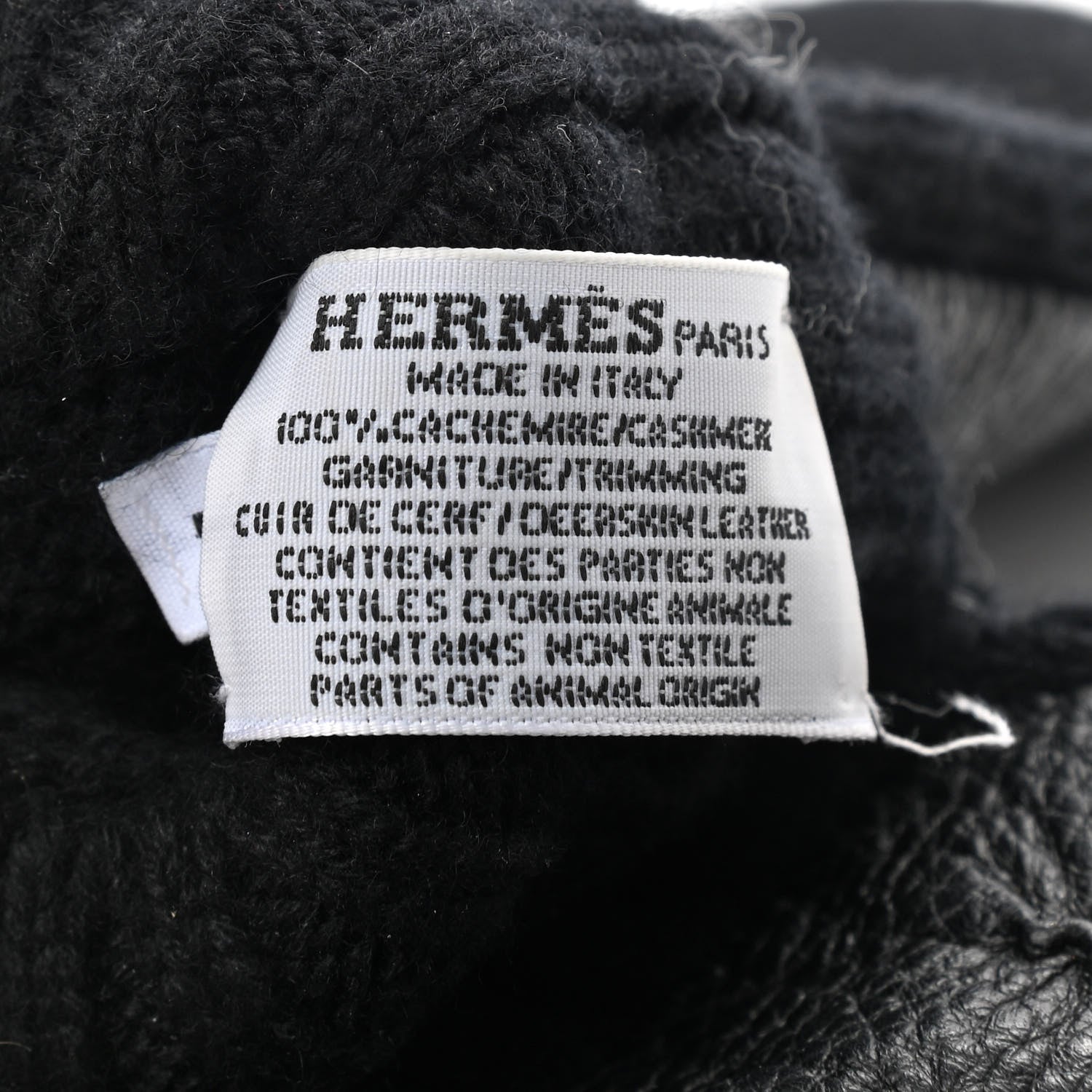 Hermes Cashmere Deerskin Dinan Gloves L Black 4 of 4
