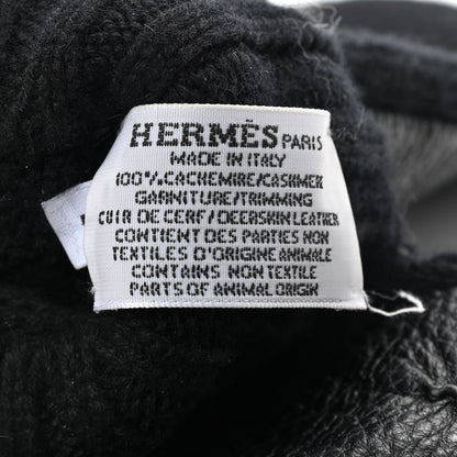 Hermes Cashmere Deerskin Dinan Gloves L Black 4 of 4