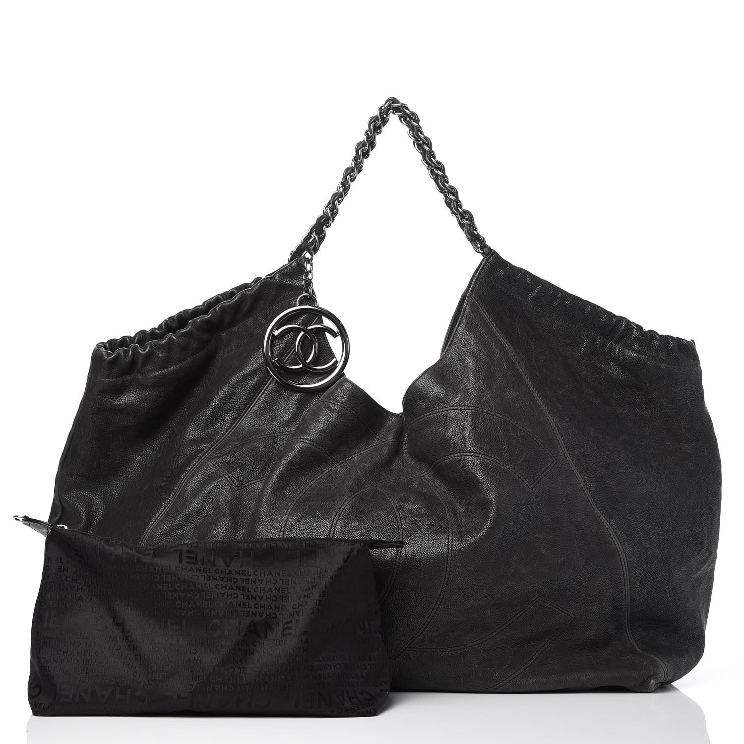 Chanel Distressed Caviar XL Coco Cabas Black 3 of 10