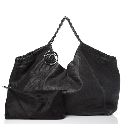 Chanel Distressed Caviar XL Coco Cabas Black 3 of 10