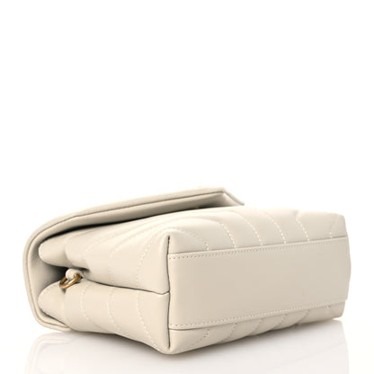 Saint Laurent Calfskin Y Quilted Monogram Toy Loulou Crossbody Bag Blanc Vintage 4 of 13