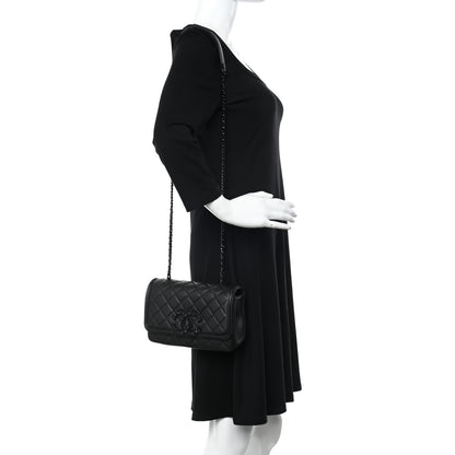 Chanel Lambskin Quilted Small CC Filigree Flap Black 2 of 11