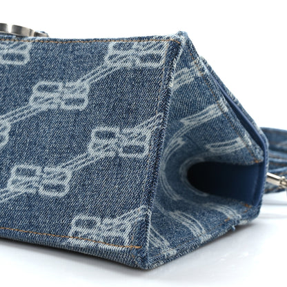Balenciaga Denim BB Monogram Small Hourglass Top Handle Bag Blue 9 of 9