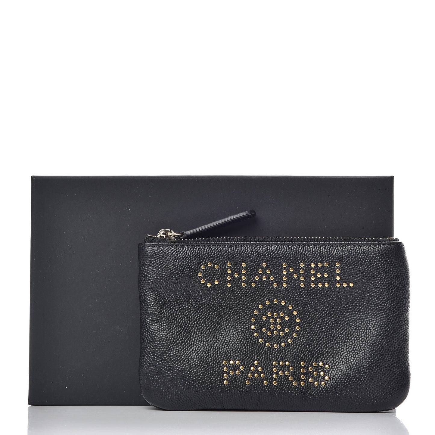 Caviar Studded Deauville Cosmetic Pouch Black