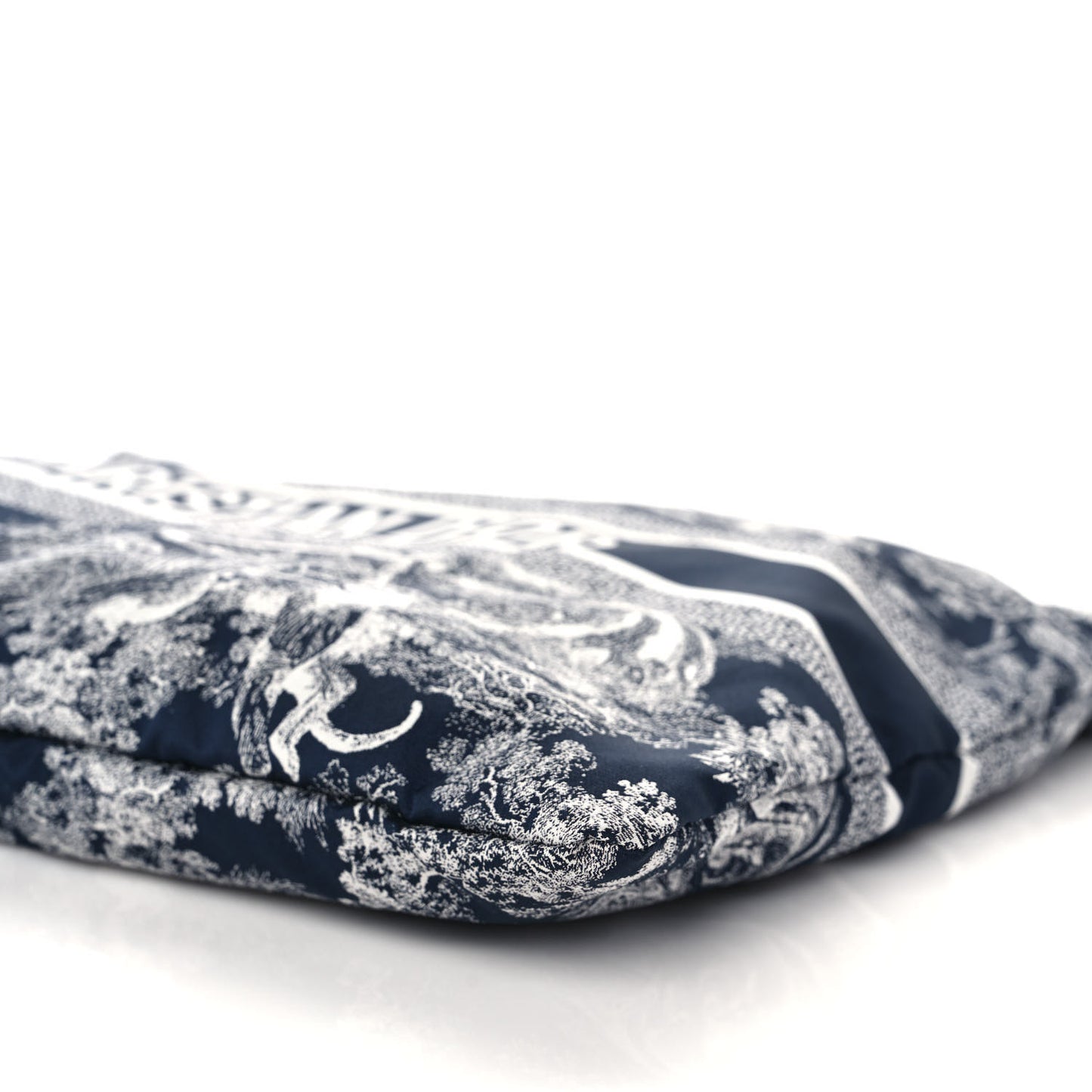 Embroidered Toile De Jouy Diortravel Zipped Pouch Blue