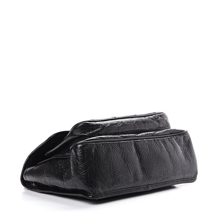 Saint Laurent Crinkled Calfskin Matelasse Monogram Medium Niki Chain Satchel Black 3 of 10