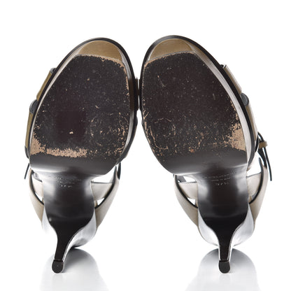 Saint Laurent Calfskin Tribute 105 Platform Sandals 37.5 Tundra 6 of 11