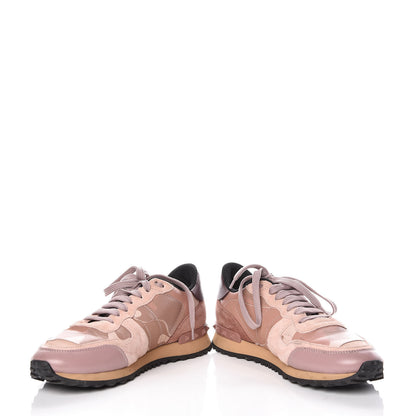 Valentino Garavani Nappa Fabric Suede Camouflage Womens Rockrunner Sneakers 39 Multicolor 6 of 15