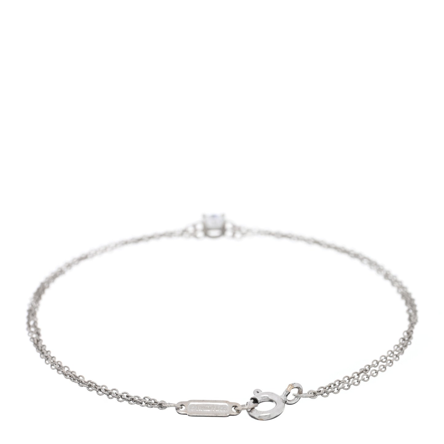 Platinum Diamond .17ct Double Chain Solitaire Bracelet