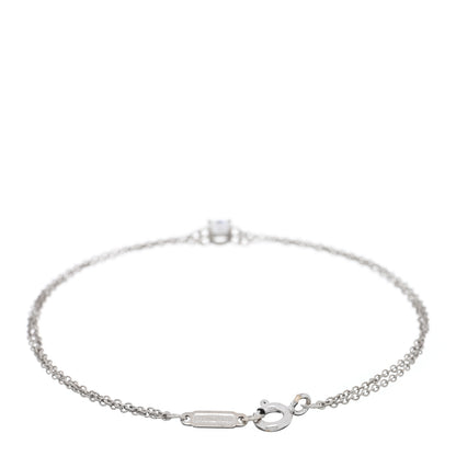 Tiffany Platinum Diamond .17ct Double Chain Solitaire Bracelet 2 of 4