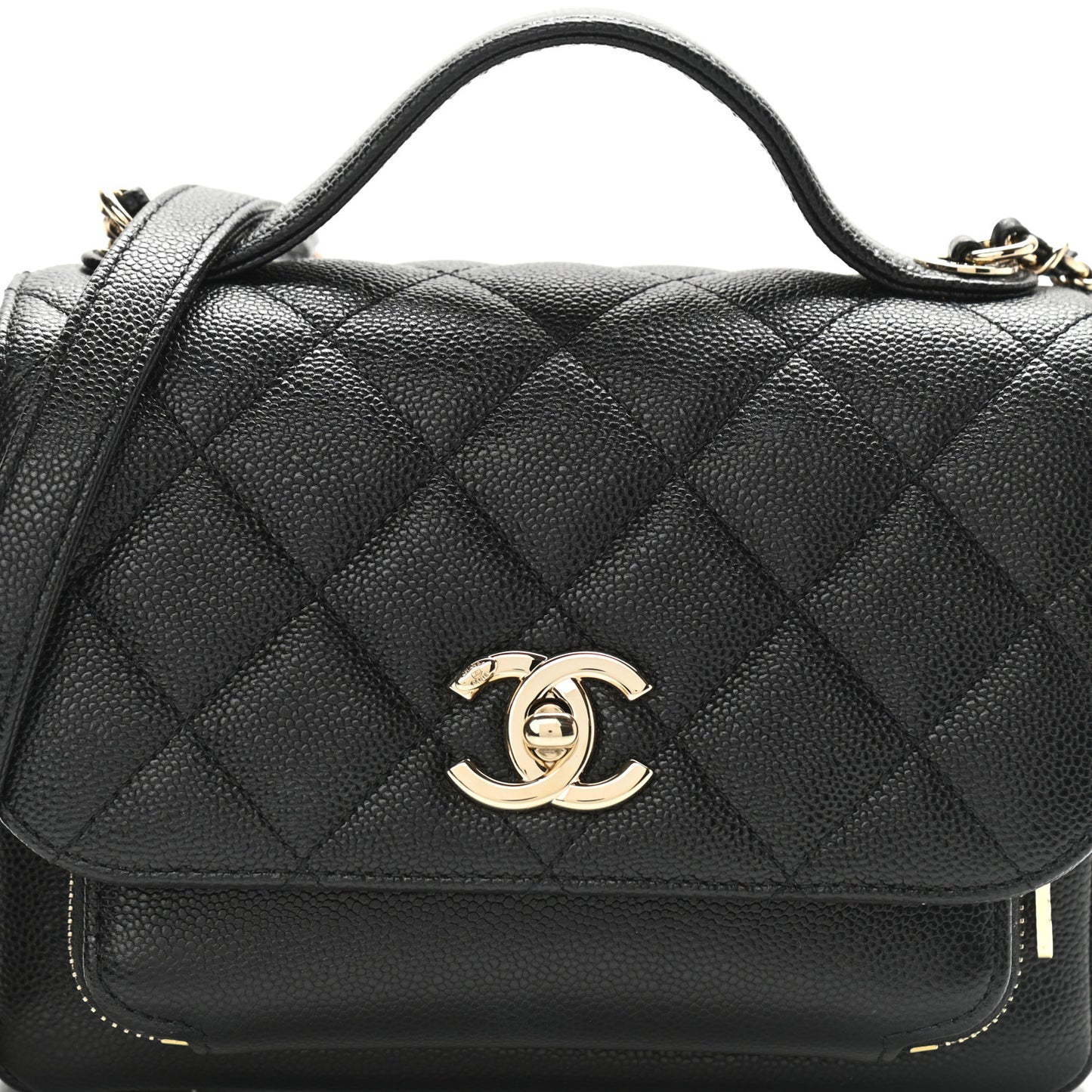 Caviar Quilted Small Business Affinity Flap Black