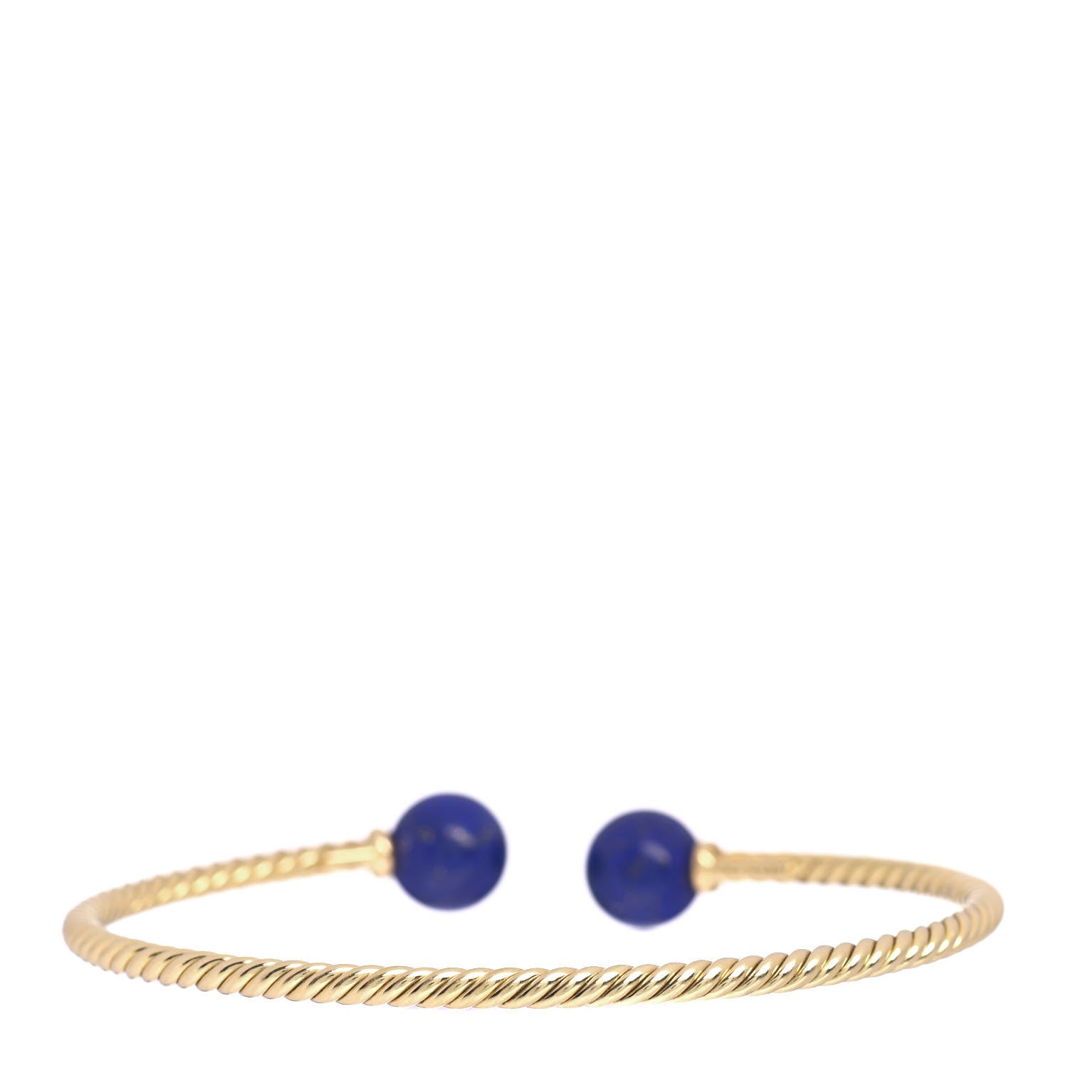 David Yurman 18K Yellow Gold Lapis Lazuli 8.5mm Solari Bracelet 3 of 4