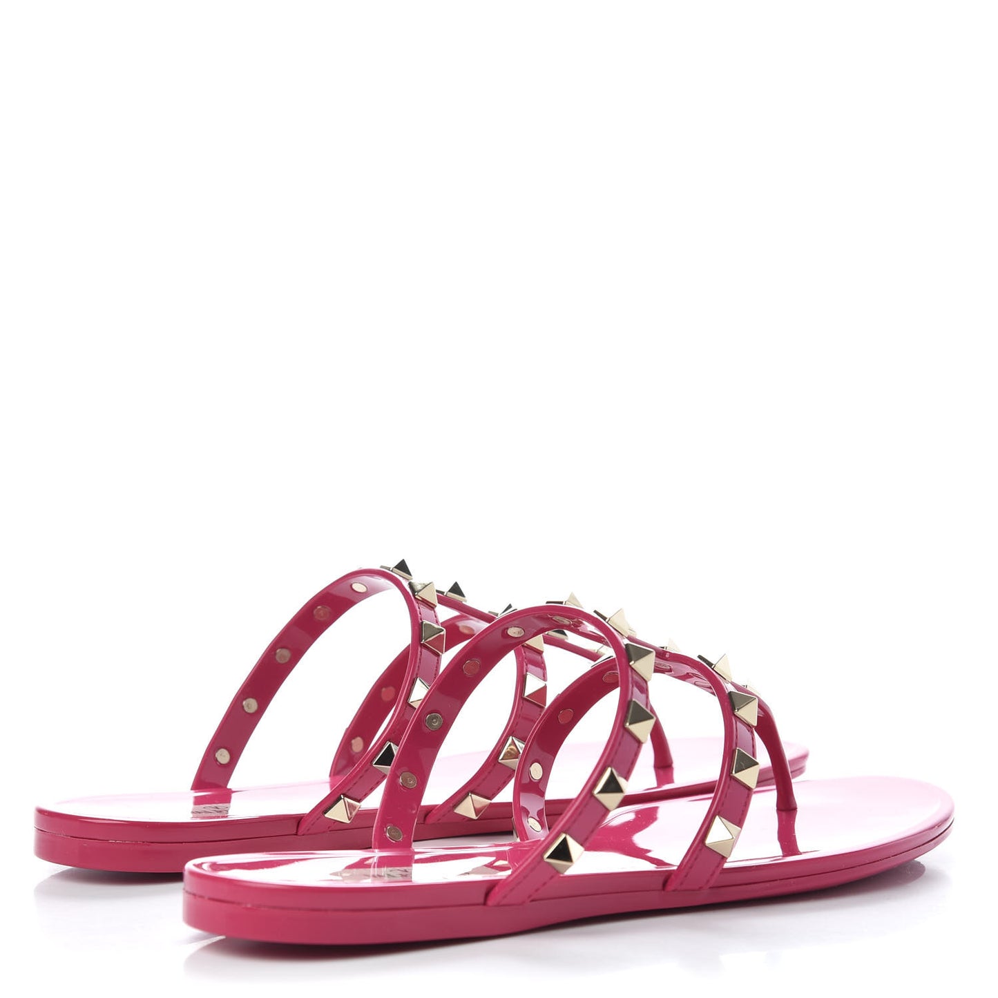 PVC Jelly Rockstud Caged Flat Thong Sandals 36 Blossom