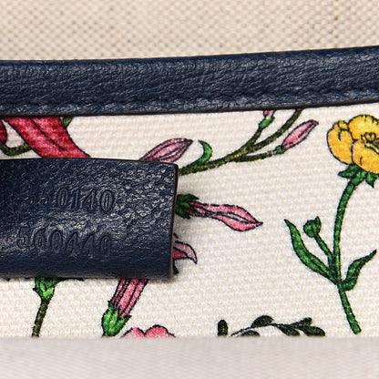 Gucci Canvas Large Flora Tote Navy Multicolor 6 of 10
