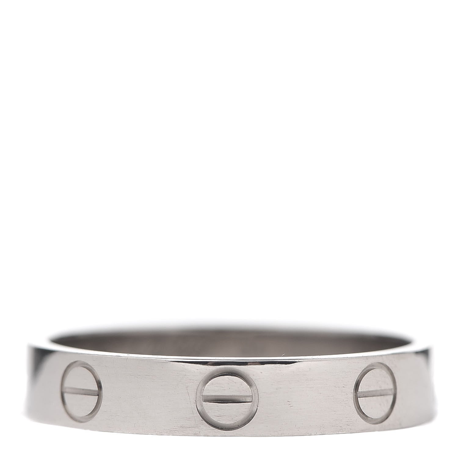 Cartier 18K White Gold 3.5mm LOVE Wedding Band Ring 54 6.75 3 of 4