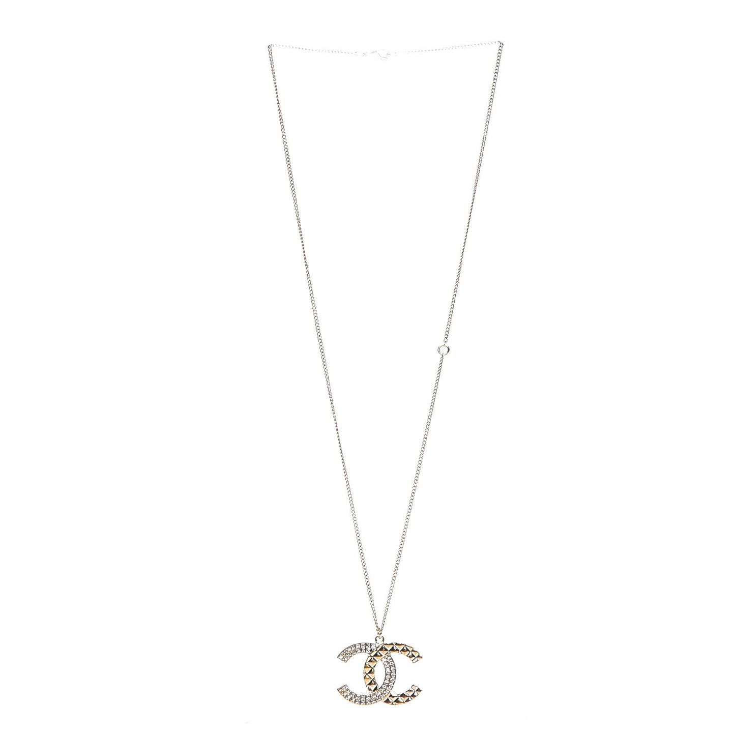 Baguette Crystal CC Necklace Gold