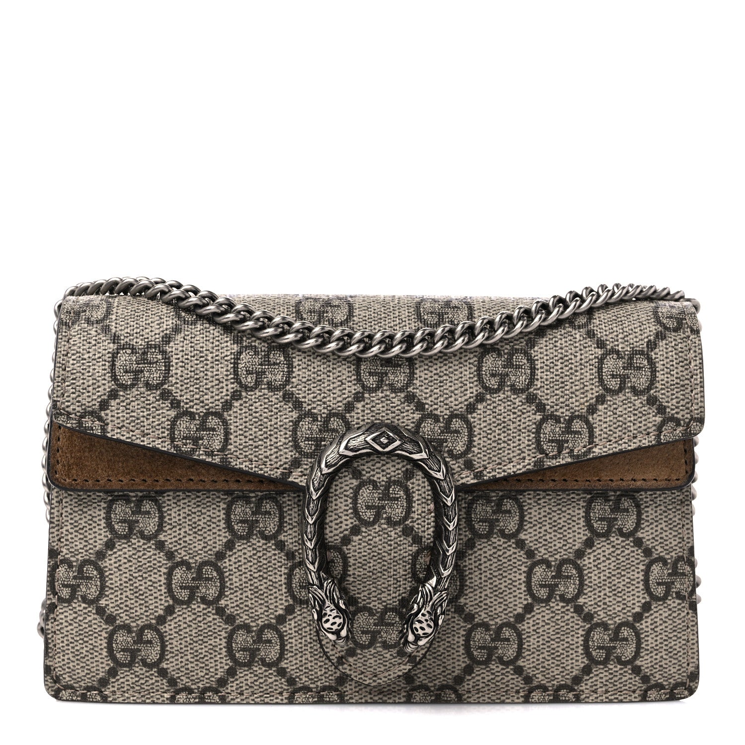 Gucci GG Supreme Monogram Super Mini Dionysus Shoulder Bag Taupe 2 of 15