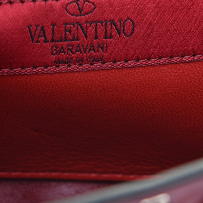 Valentino Garavani Nappa Rockstud Spike Wallet on Chain Rubino 5 of 8
