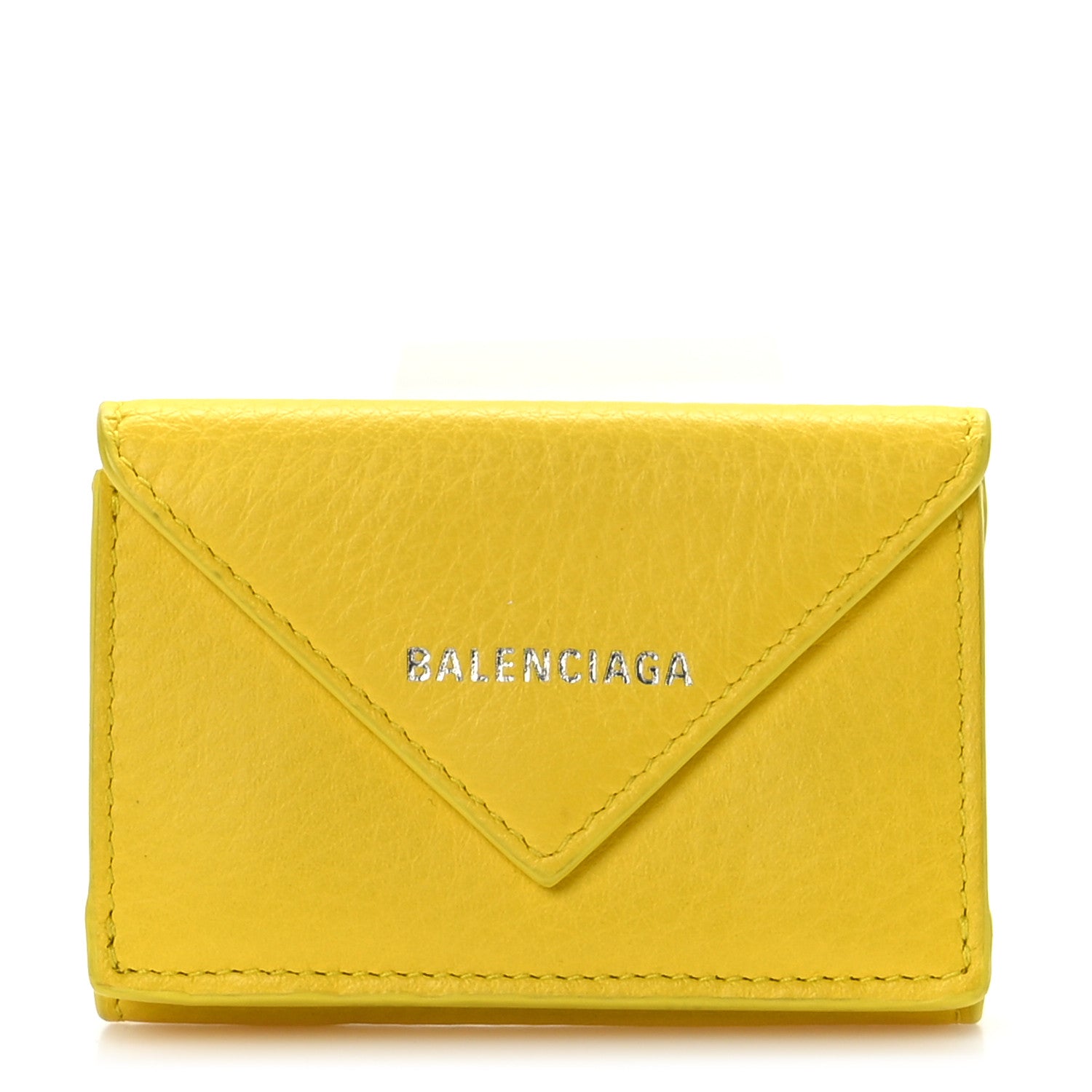 Balenciaga Smooth Calfskin Mini Papier Wallet Jaune Soleil 1 of 8