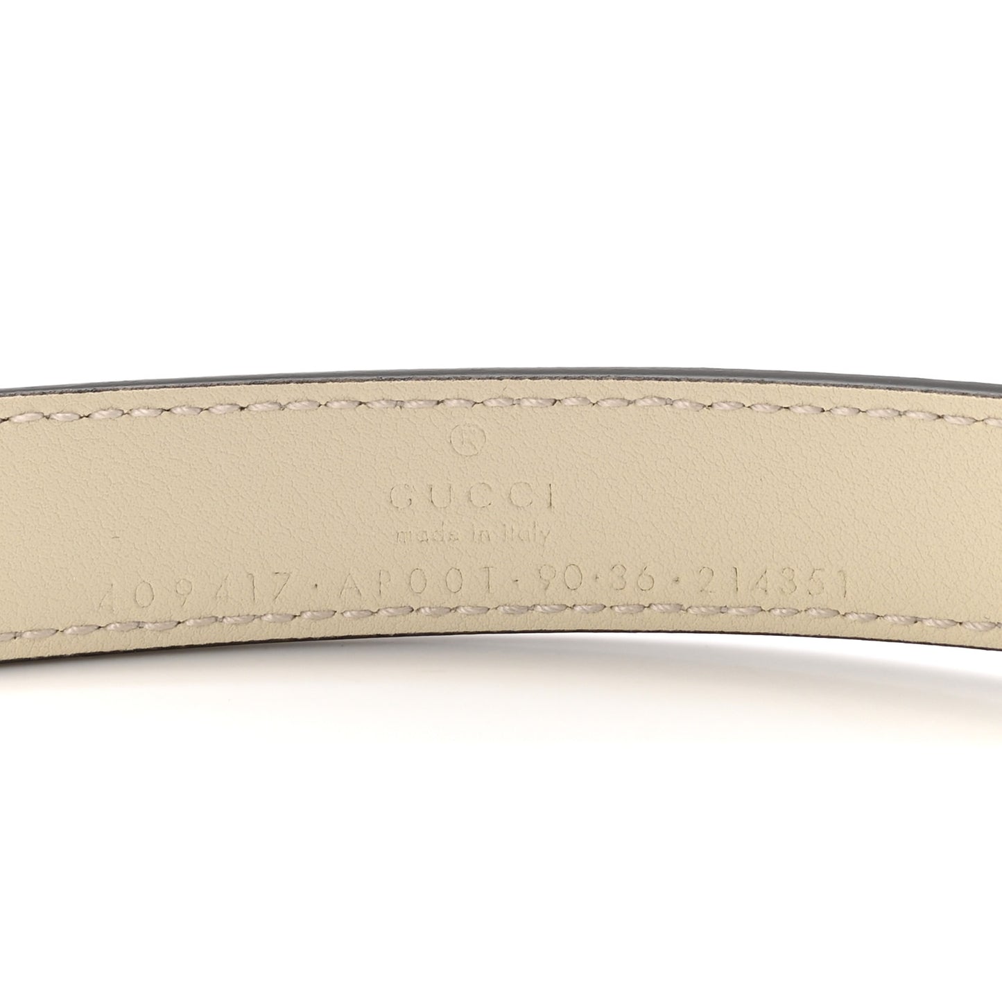Calfskin Double G 20mm Belt 90 36 Mystic White