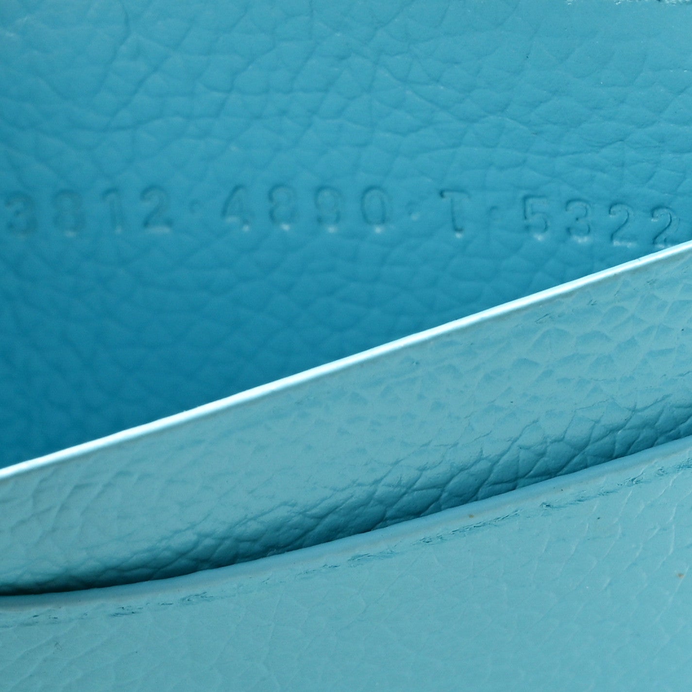 Balenciaga Grained Calfskin Logo Cash Rounded Card Holder Blue 7 of 8