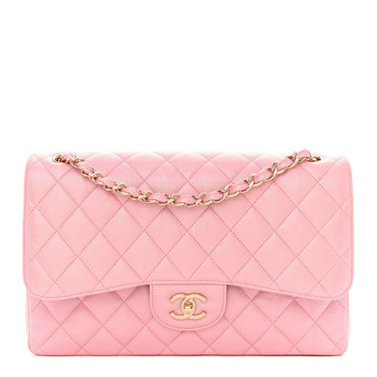Chanel Iridescent Caviar Quilted Jumbo Double Flap Rose Pink 1 of 10