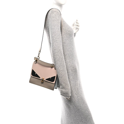 Fendi Vitello Liberty Lucido Metal Monster Eyes Studded Kan I Shoulder Bag Cuoio Bubblegum Light Blue 2 of 10