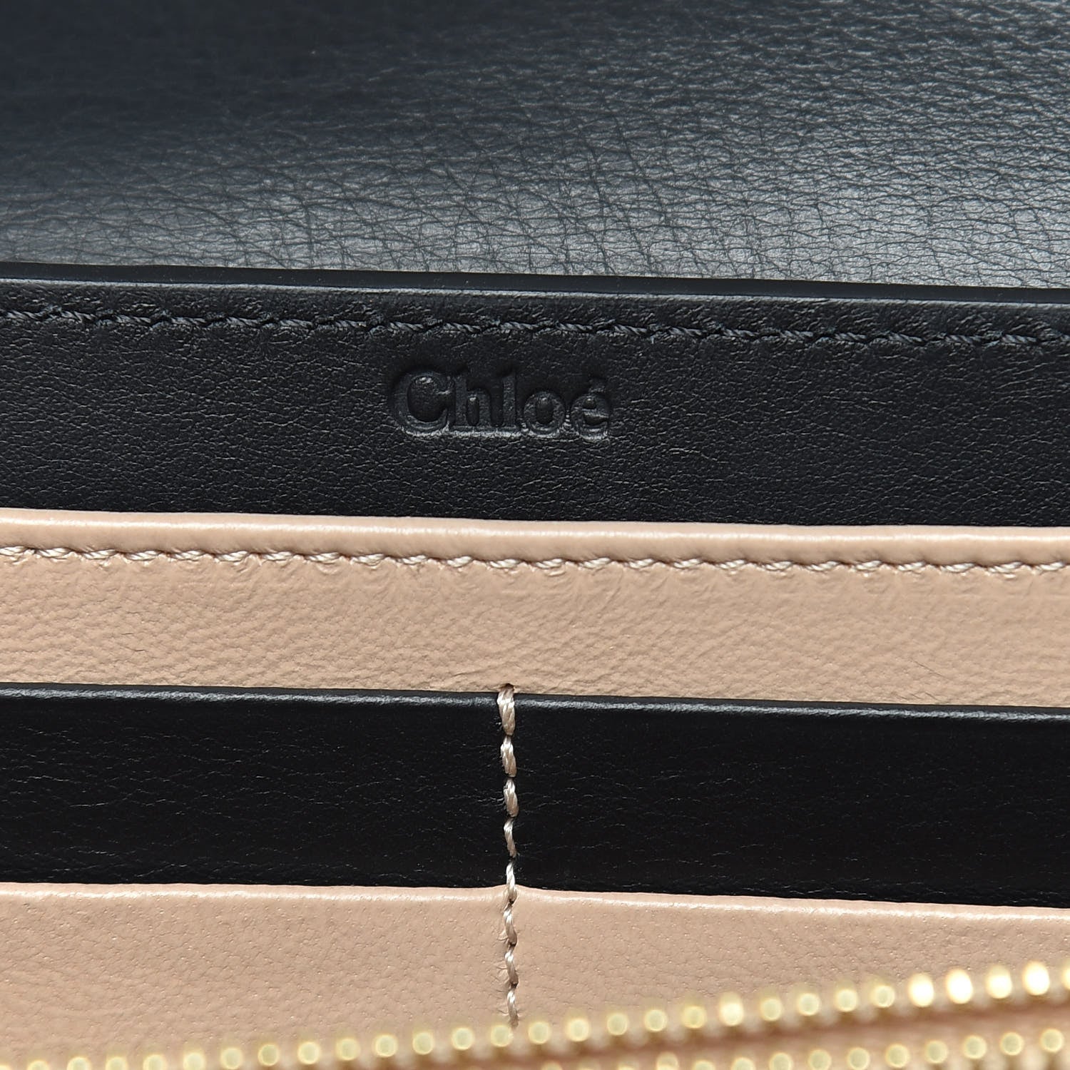 Chloe Suede Calfskin Faye Wallet Black 6 of 10