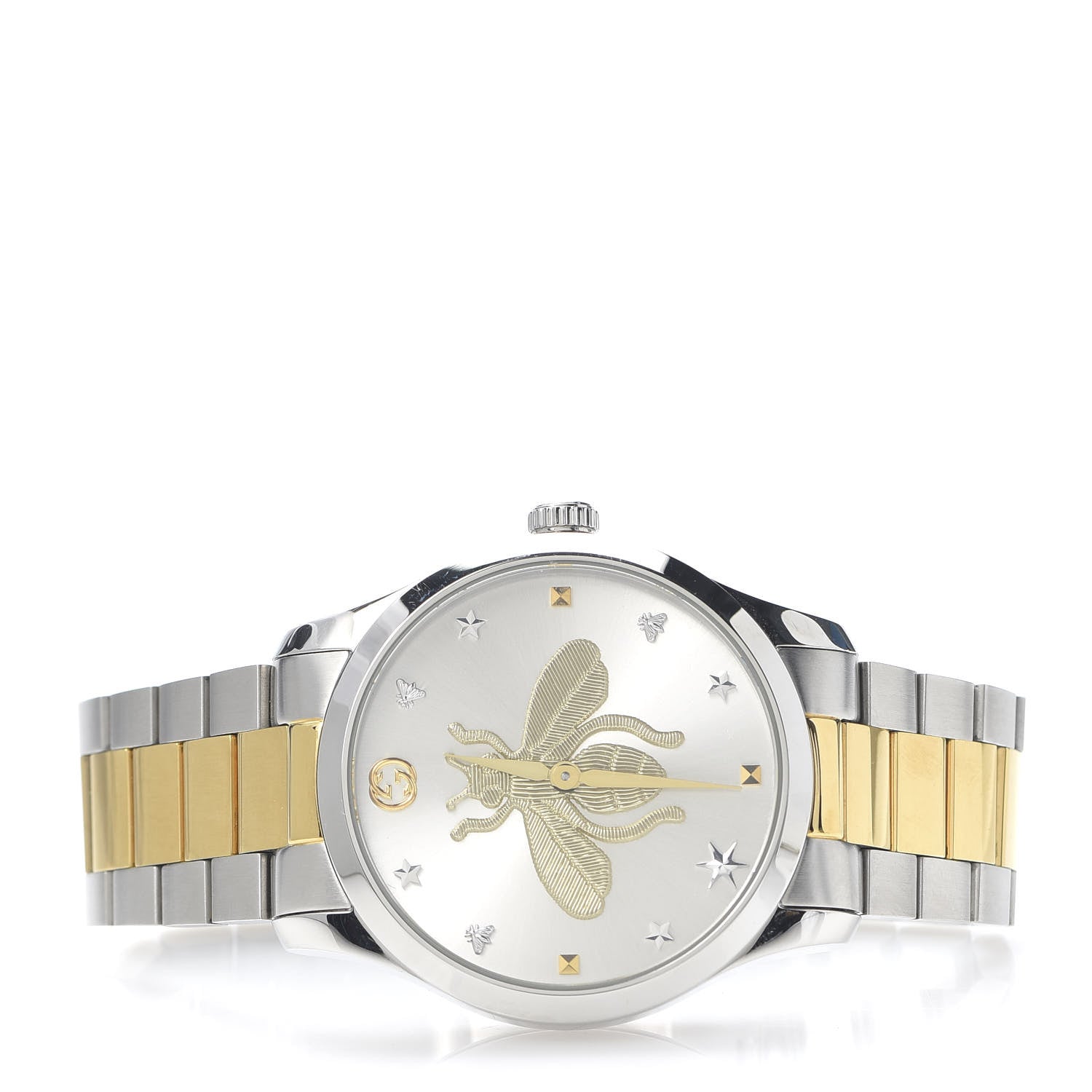 Gucci Stainless Steel 38mm G-Timeless Two Tone Bee Quartz Watch 3 of 8