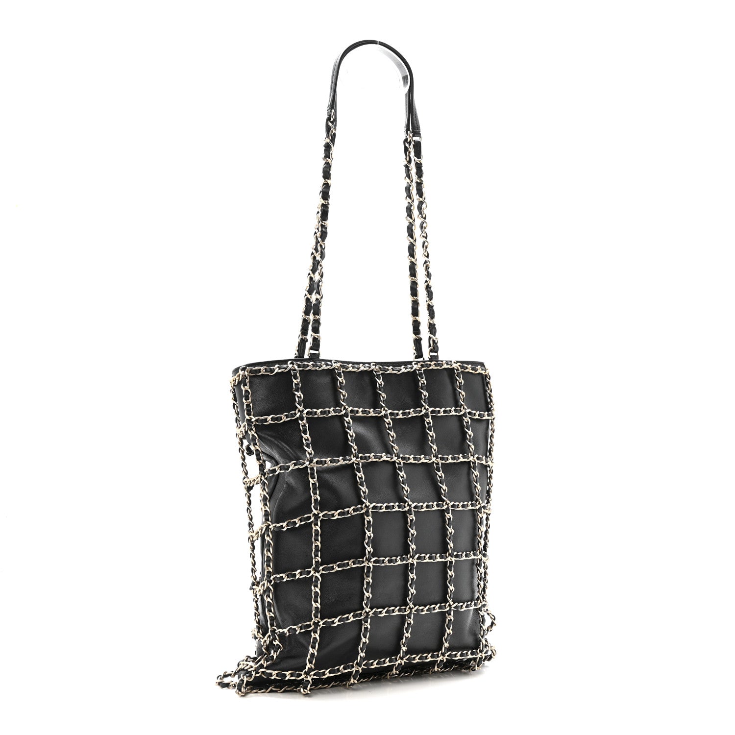 Chanel Lambskin Large Shopping Chain Tote Black 3 of 11