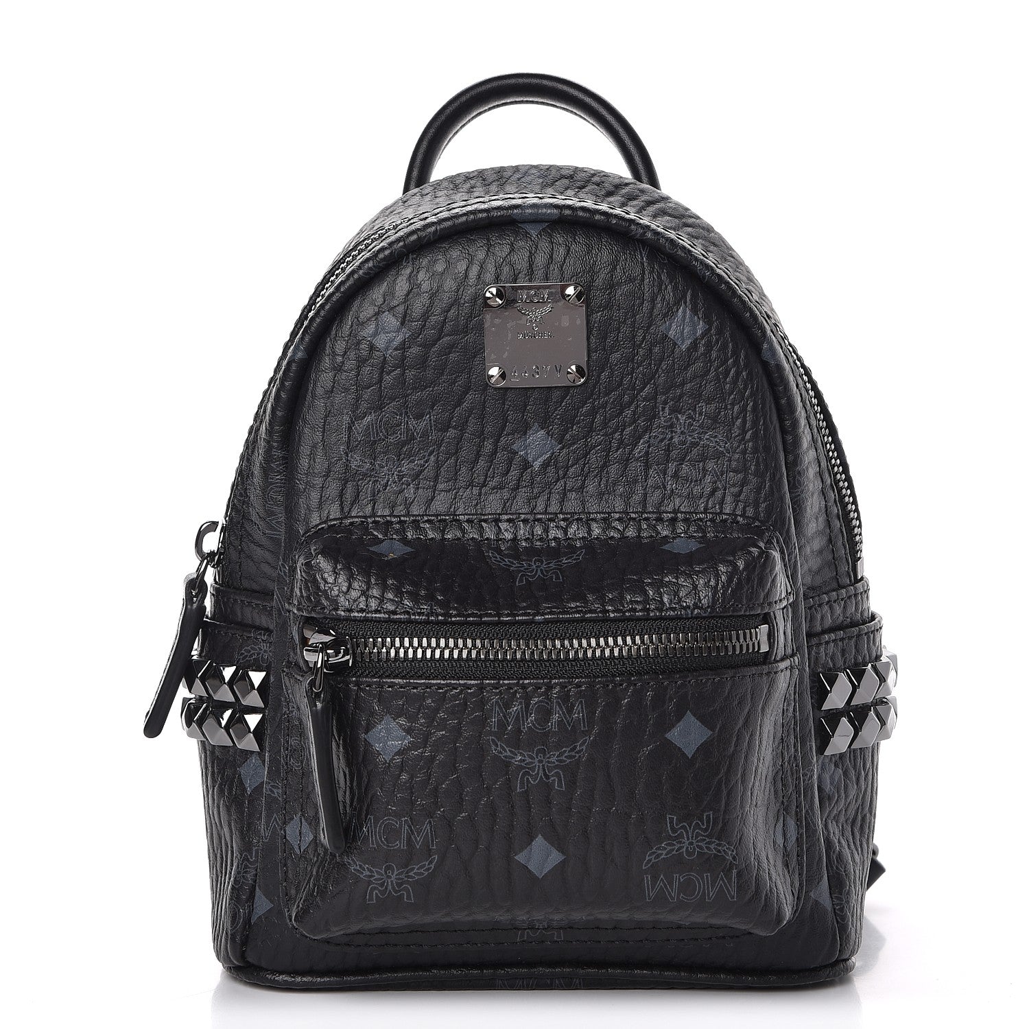 MCM Visetos Studded X-Mini Bebe Boo Backpack Black 1 of 13