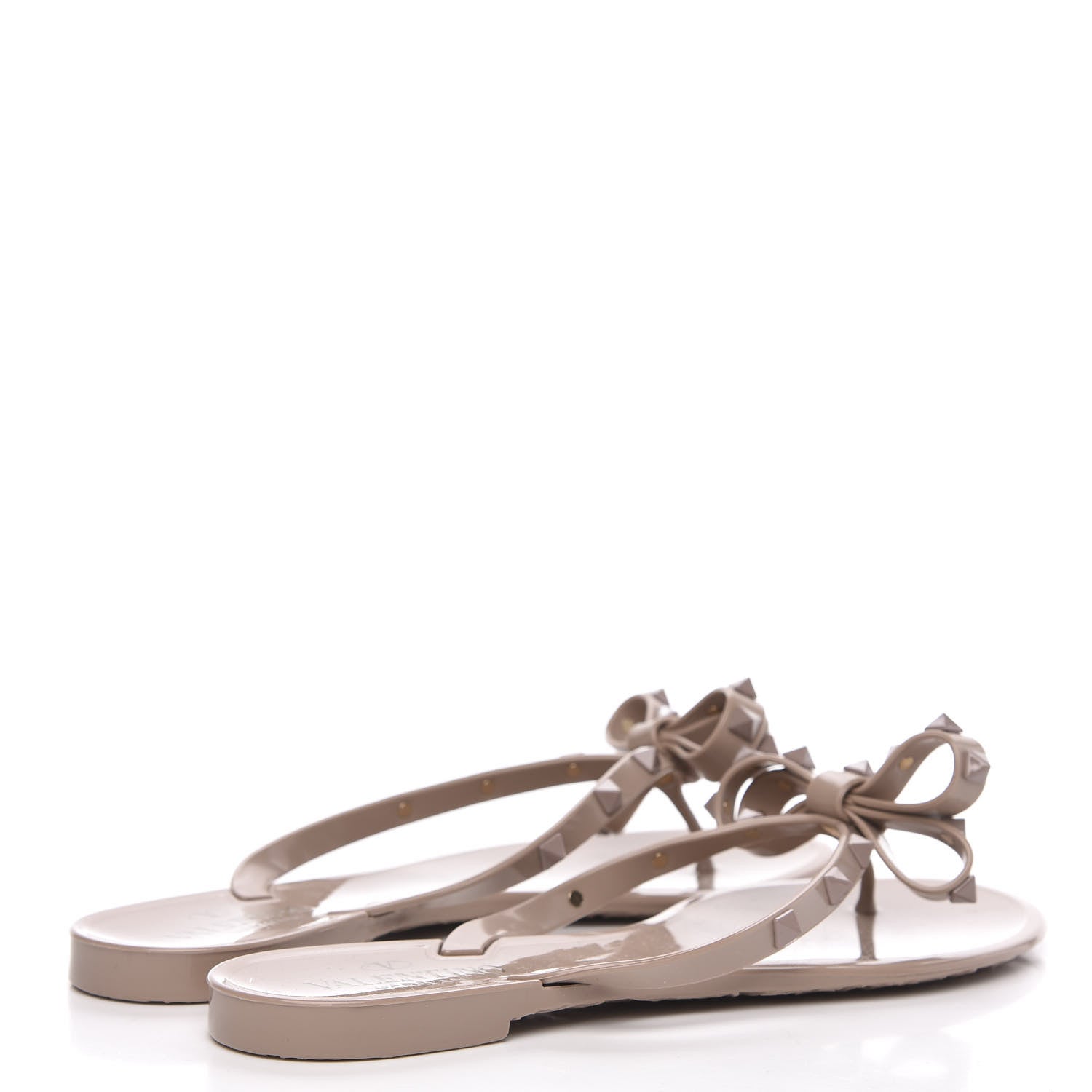 Valentino Garavani PVC Jelly Rockstud Bow Thong Sandals 39 Poudre 4 of 8