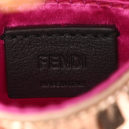 Fendi Sequin Paillettes Shiny Nappa Sex and the City Nano Maxi Buckle Baguette Charm Tortora 6 of 13