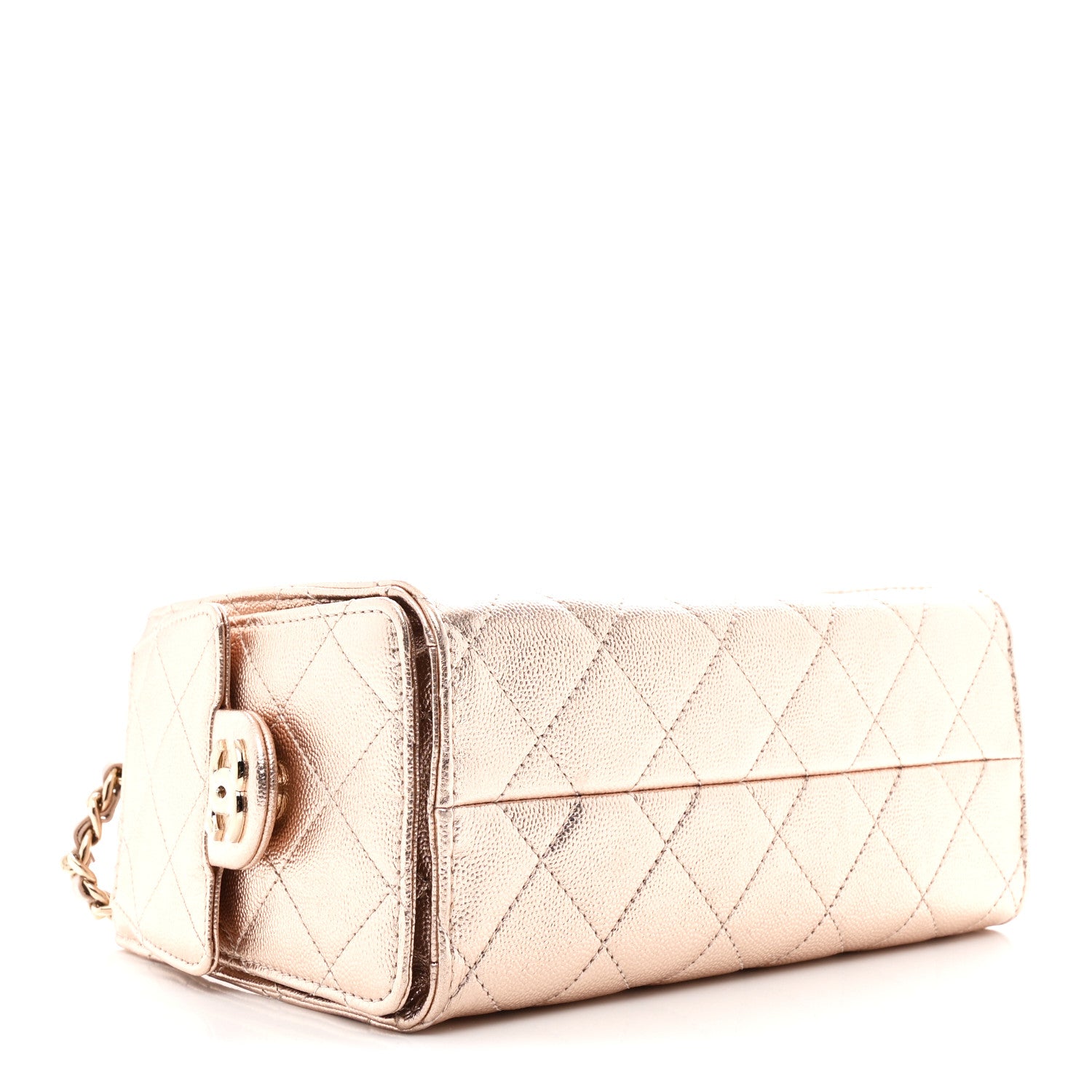 Chanel Metallic Caviar Quilted Mini Chanel 25 Handbag Copper 4 of 11
