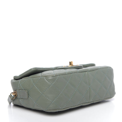 Chanel Sheepskin Quilted Trapezio Camera Case Green 5 of 12