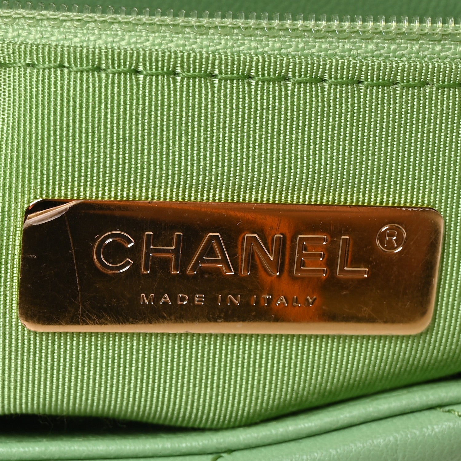 Chanel Goatskin Quilted Medium Chanel 19 Flap Green 6 of 10