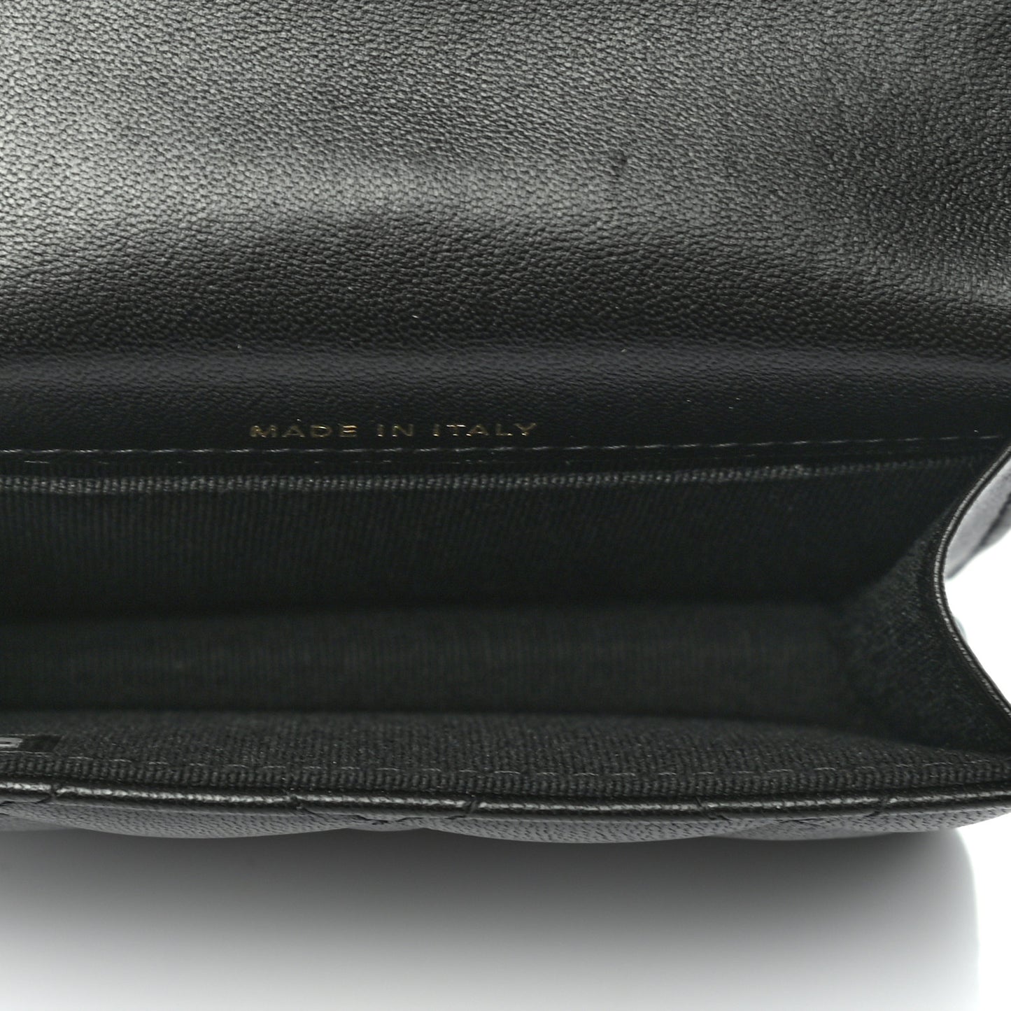 Lambskin Quilted CC Hook Card Holder Black