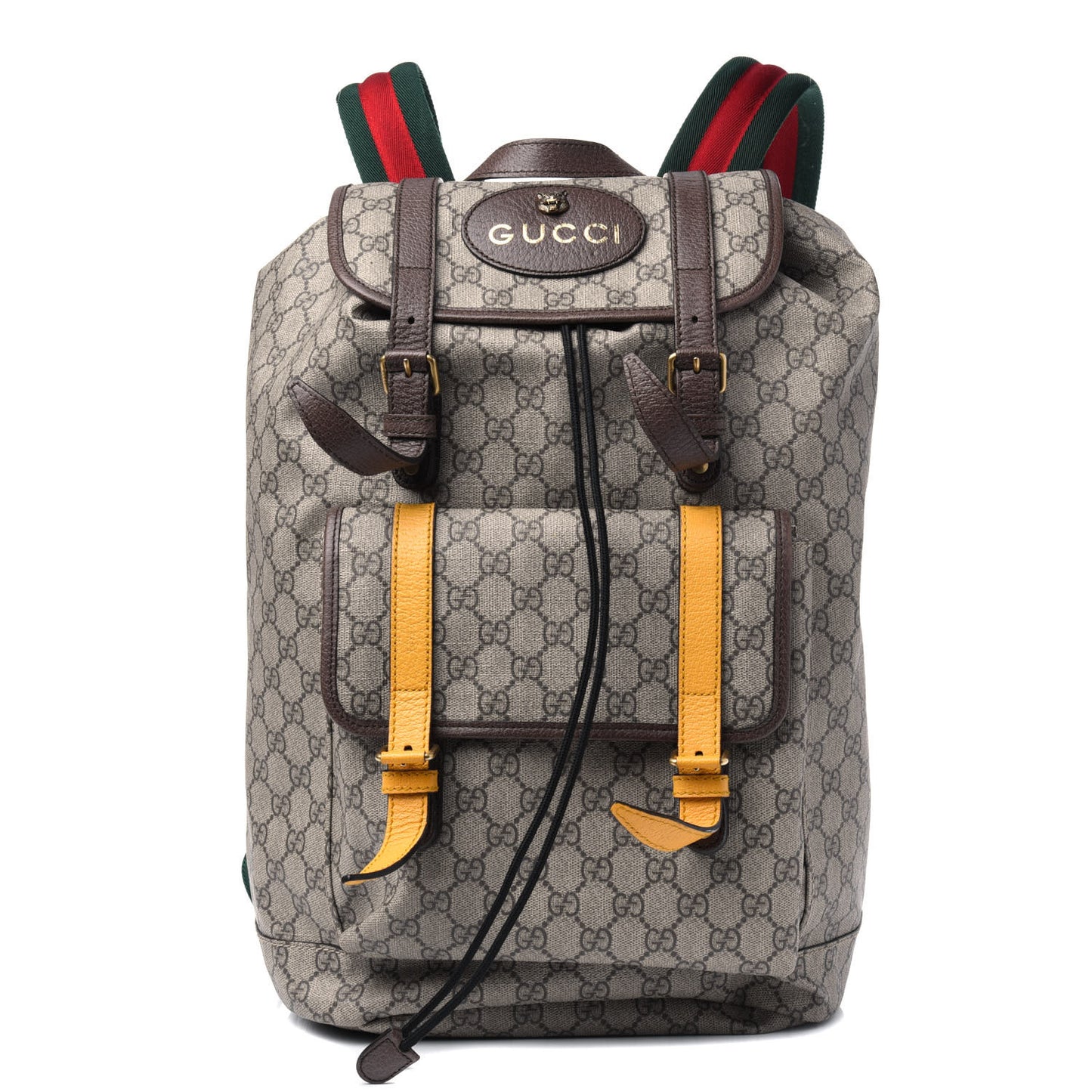 Soft GG Supreme Monogram Neo Vintage Double Buckle Backpack Beige New Acero Crop