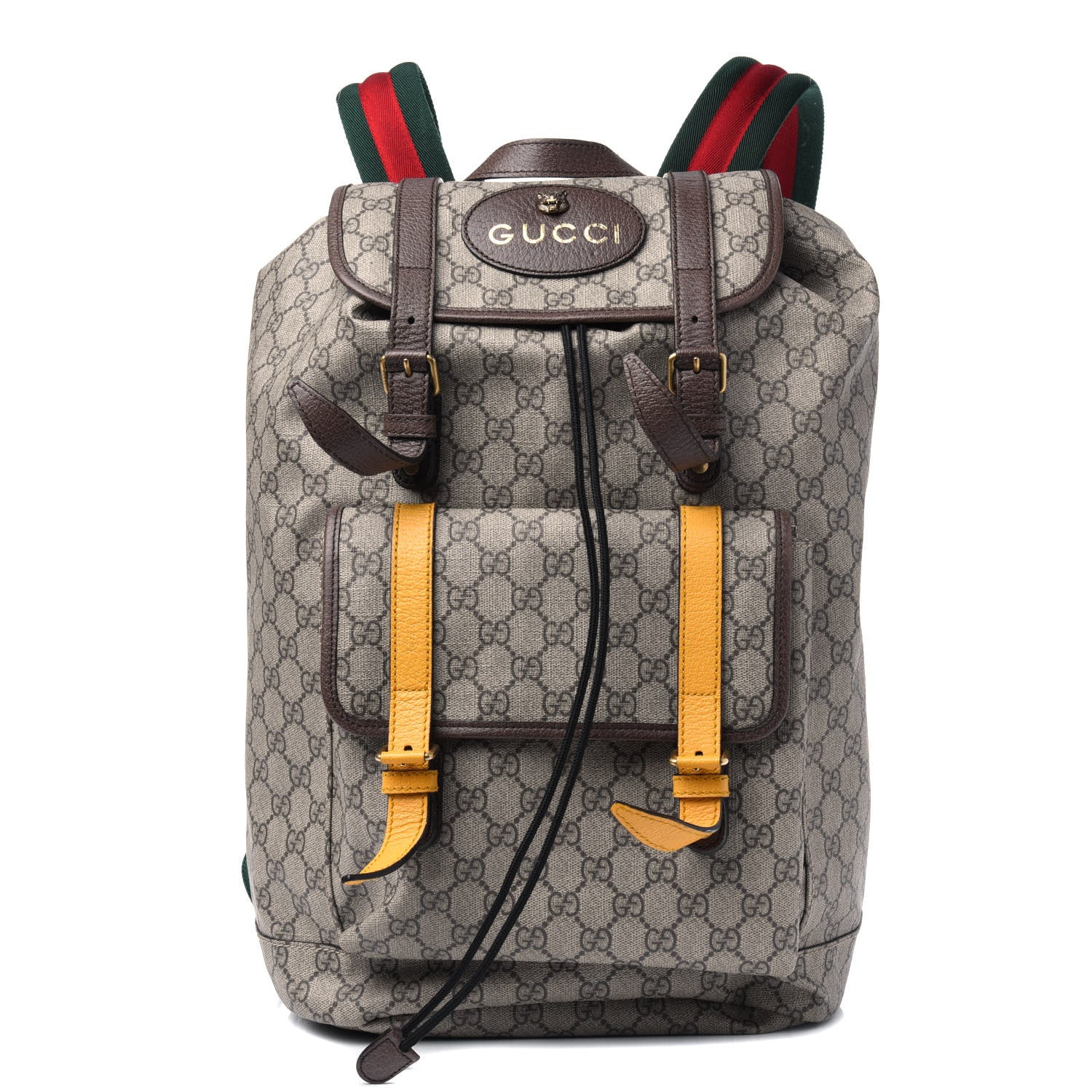 Gucci Soft GG Supreme Monogram Neo Vintage Double Buckle Backpack Beige New Acero Crop 1 of 30
