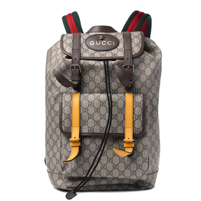 Gucci Soft GG Supreme Monogram Neo Vintage Double Buckle Backpack Beige New Acero Crop 1 of 30