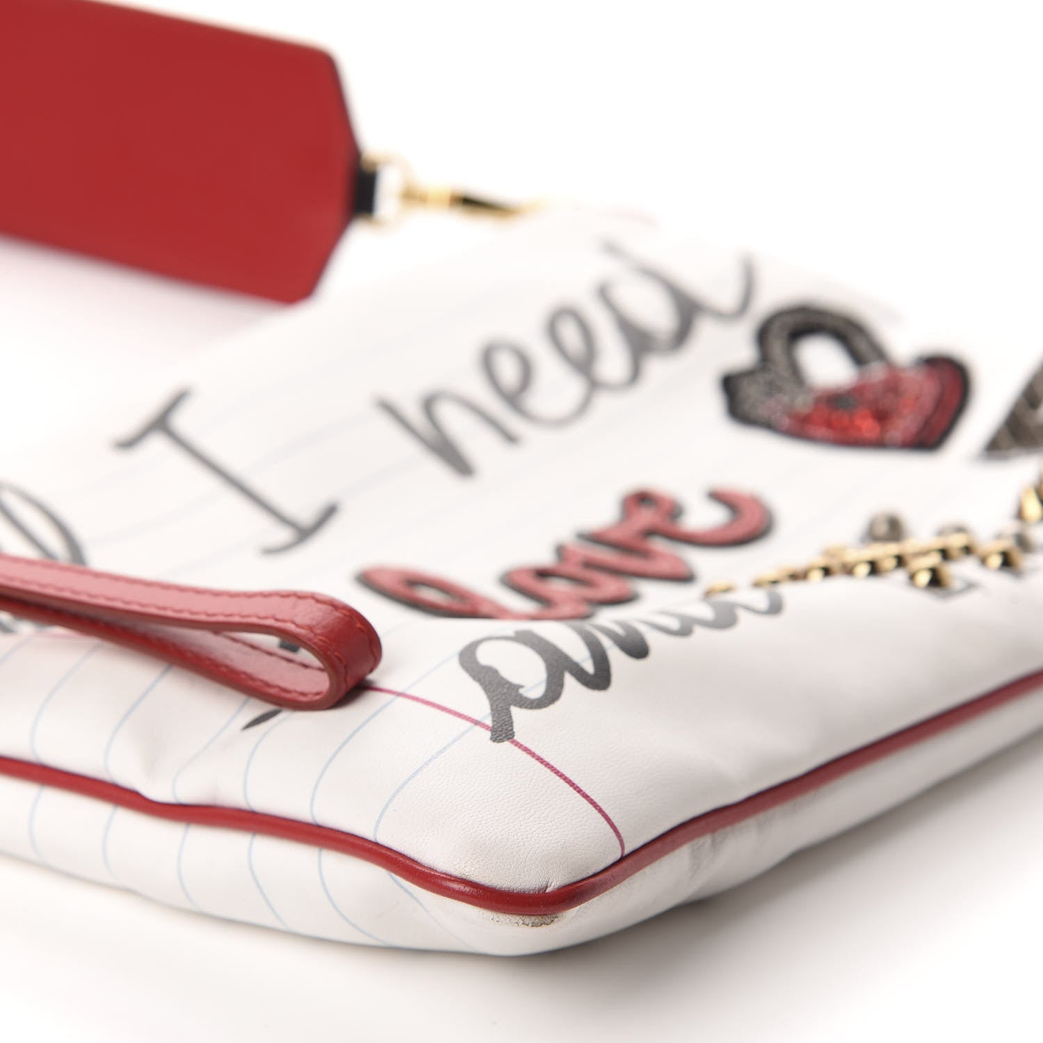 Dolce & Gabbana Calfskin All I Need is Love and Wifi Shoulder Bag White Multicolor 7 of 9