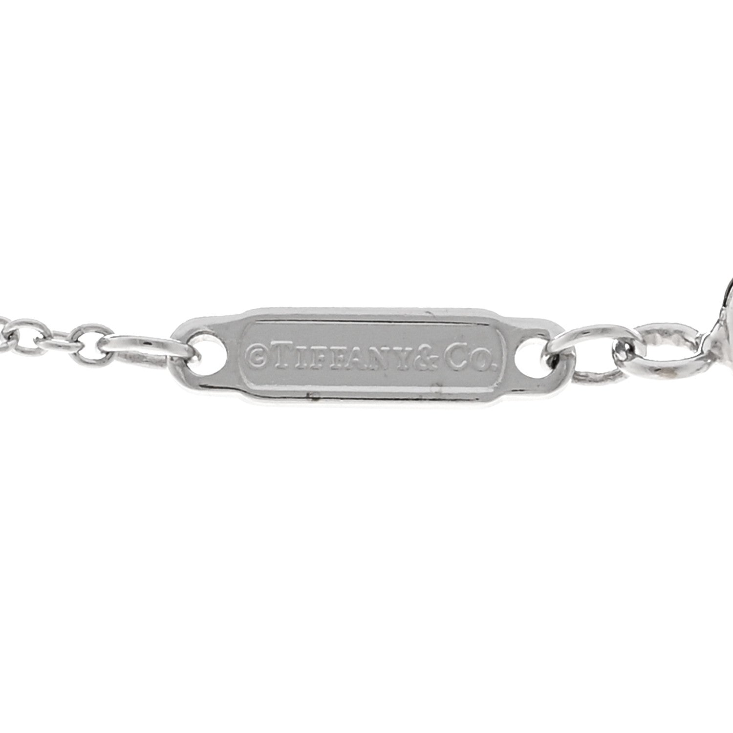Tiffany 18K White Gold Diamond Mini T Smile Pendant Necklace 4 of 4