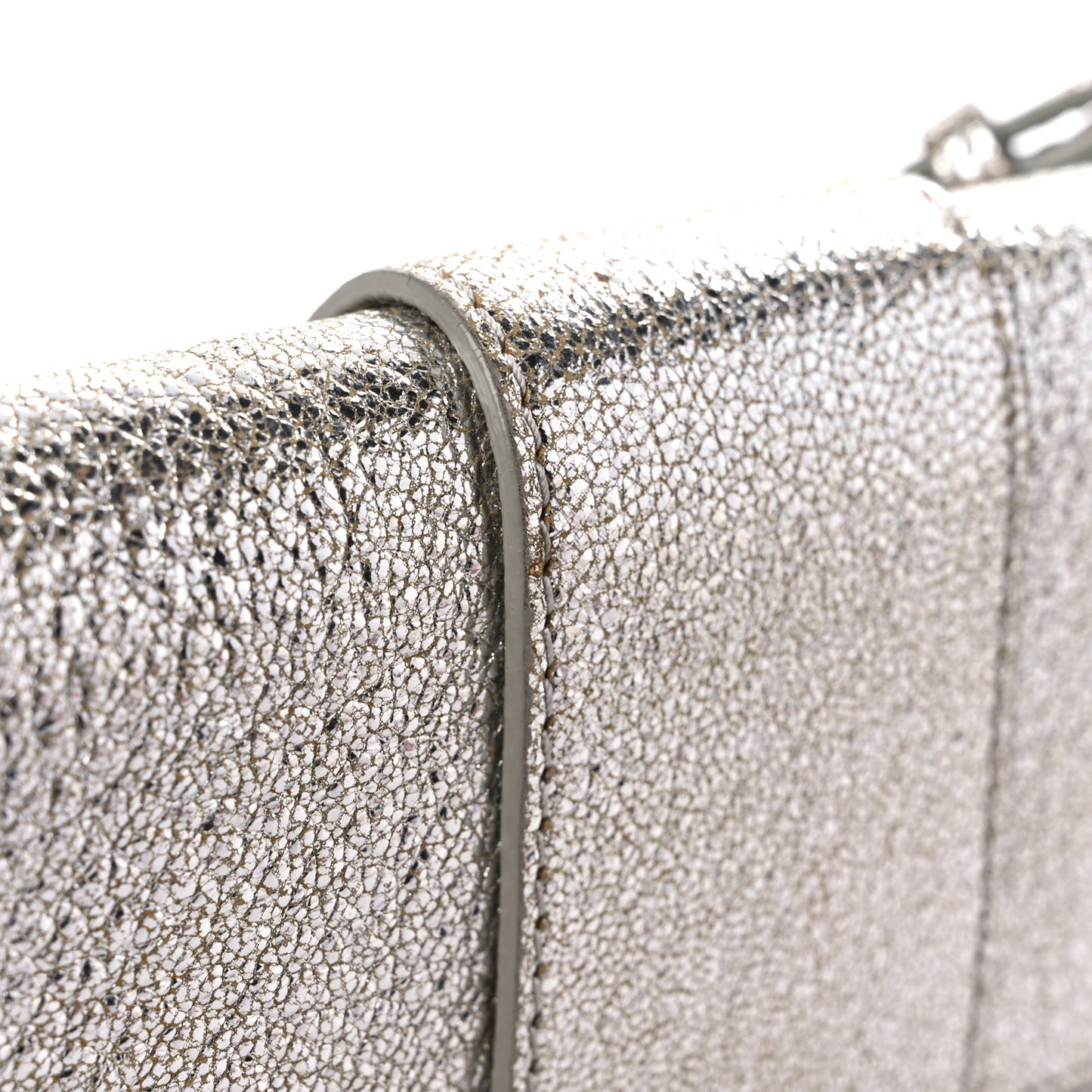 Metallic Calfskin Rebel Bag Silver